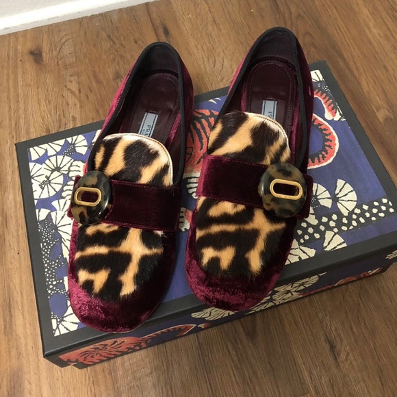 prada velvet loafers